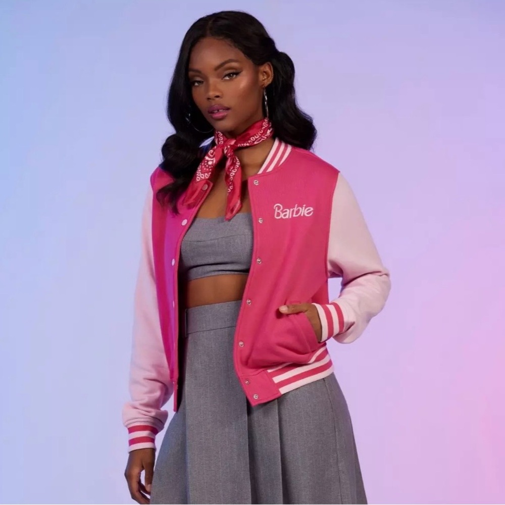 Barbie Two-Tone Pink Varsity Jacket